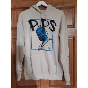 ASAP Ferg Pups Rapper Tan Blue Hoodie Men's Size L - Made in USA